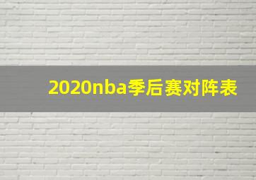 2020nba季后赛对阵表