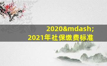 2020—2021年社保缴费标准