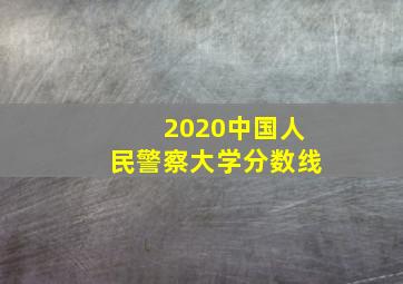 2020中国人民警察大学分数线