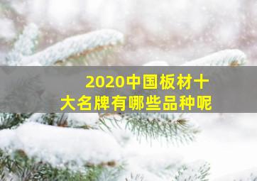 2020中国板材十大名牌有哪些品种呢