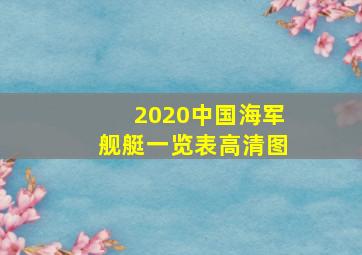 2020中国海军舰艇一览表高清图