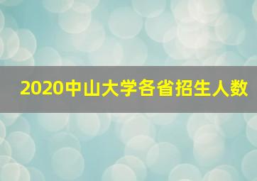 2020中山大学各省招生人数