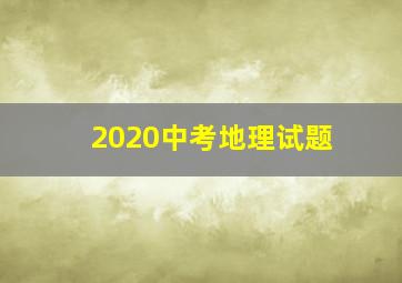 2020中考地理试题