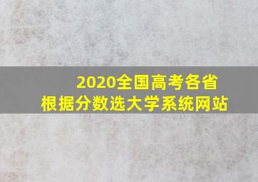 2020全国高考各省根据分数选大学系统网站