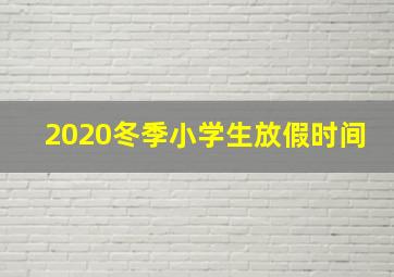 2020冬季小学生放假时间