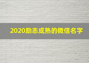 2020励志成熟的微信名字