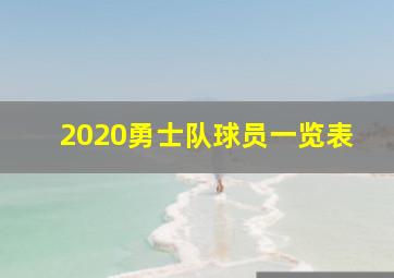 2020勇士队球员一览表