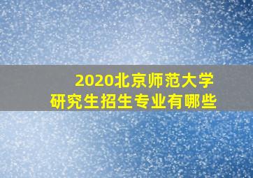 2020北京师范大学研究生招生专业有哪些