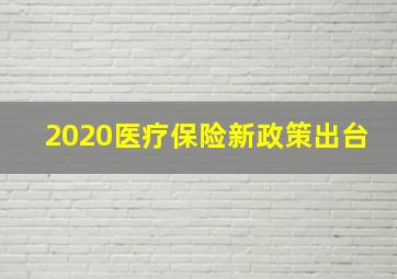 2020医疗保险新政策出台