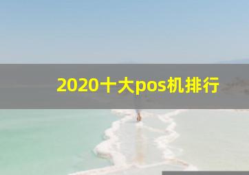 2020十大pos机排行