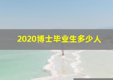 2020博士毕业生多少人