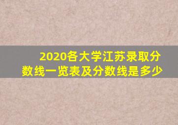 2020各大学江苏录取分数线一览表及分数线是多少