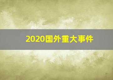 2020国外重大事件