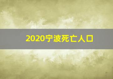 2020宁波死亡人口