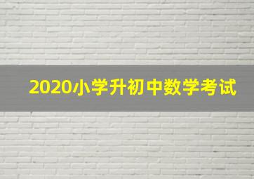 2020小学升初中数学考试