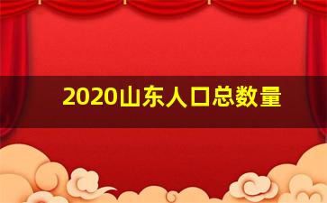 2020山东人口总数量