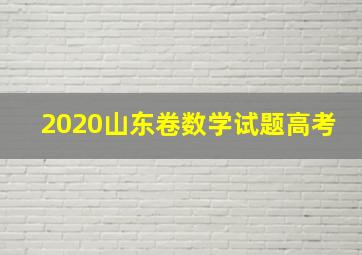 2020山东卷数学试题高考