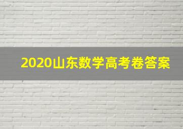 2020山东数学高考卷答案