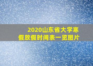 2020山东省大学寒假放假时间表一览图片