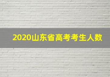 2020山东省高考考生人数