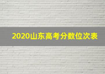 2020山东高考分数位次表