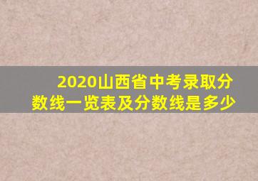 2020山西省中考录取分数线一览表及分数线是多少