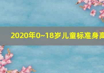 2020年0~18岁儿童标准身高