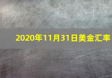 2020年11月31日美金汇率