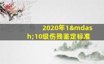 2020年1—10级伤残鉴定标准