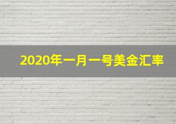 2020年一月一号美金汇率