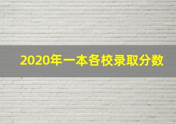 2020年一本各校录取分数