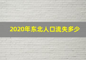 2020年东北人口流失多少