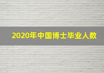 2020年中国博士毕业人数