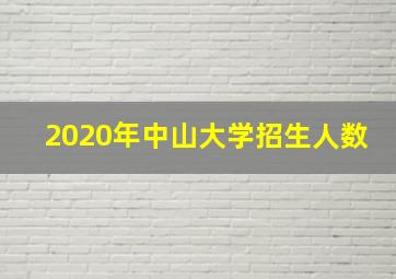 2020年中山大学招生人数