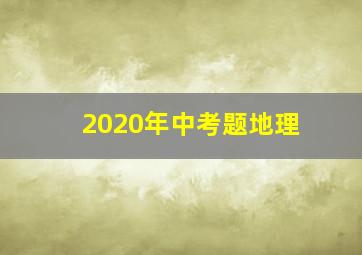 2020年中考题地理