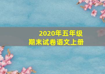 2020年五年级期末试卷语文上册