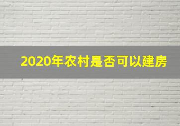 2020年农村是否可以建房