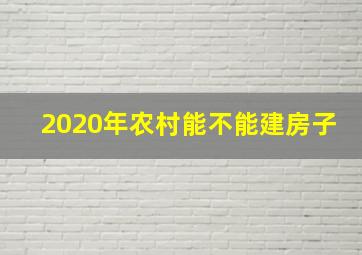 2020年农村能不能建房子