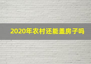 2020年农村还能盖房子吗