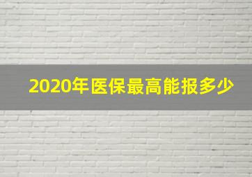 2020年医保最高能报多少