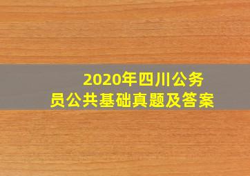 2020年四川公务员公共基础真题及答案