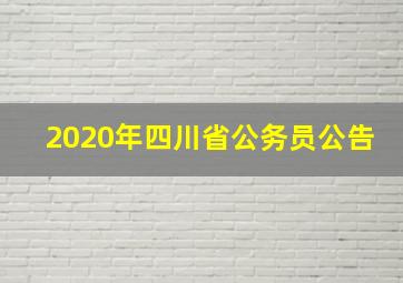 2020年四川省公务员公告