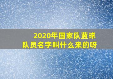 2020年国家队蓝球队员名字叫什么来的呀