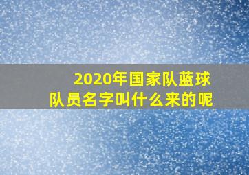 2020年国家队蓝球队员名字叫什么来的呢