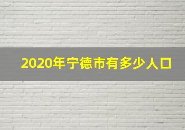 2020年宁德市有多少人口