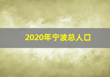 2020年宁波总人口