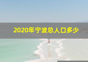 2020年宁波总人口多少