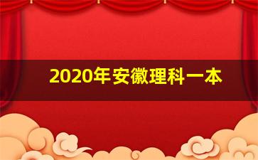 2020年安徽理科一本