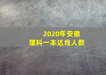 2020年安徽理科一本达线人数