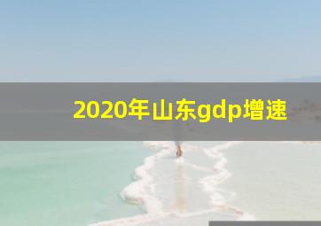 2020年山东gdp增速